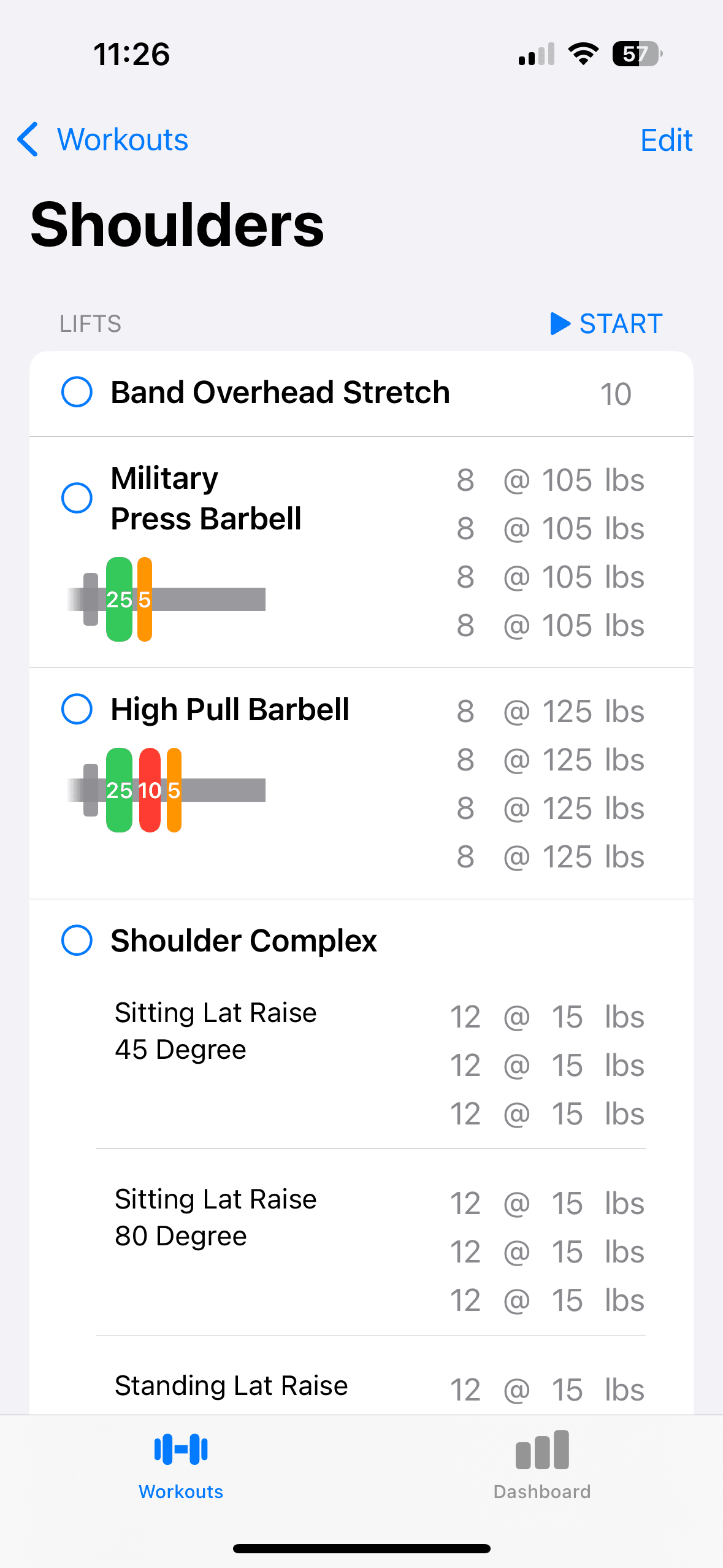 Lift Notes dashboard light